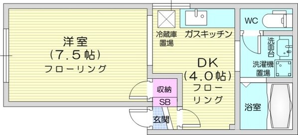 栄町駅 徒歩16分 1階の物件間取画像